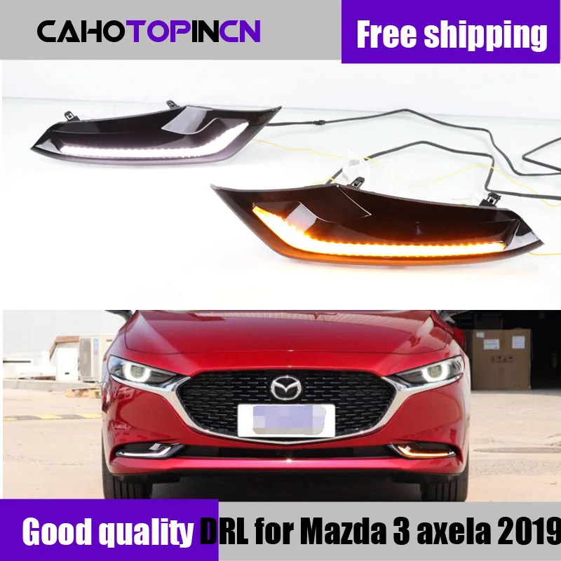 2 шт. LED DRL для Mazda 3 axela 2019 2020 12V светодиодный вождения автомобиля противотуманные