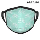 Многоразовая маска для лица с изображением велосипеда (белого и голубого цвета) Pm2.5, защита от пыли, данибиз, гравий, дизайн