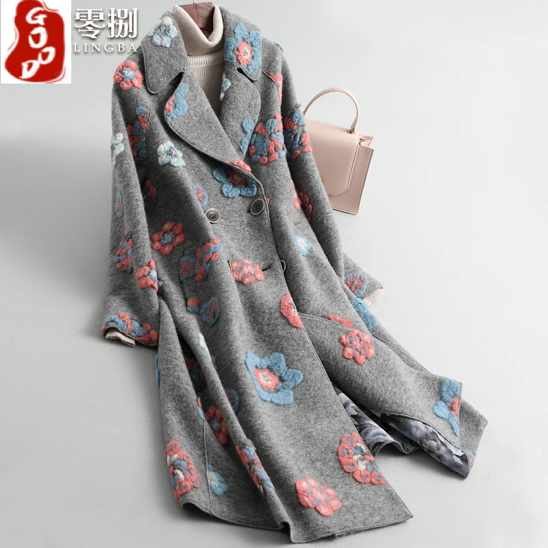 

Real Fur Coat Female Autumn Winter Jacket Women Clothes 2021 Korean Vintage Floral Sheep Shearing Jackets Wool Tops 062