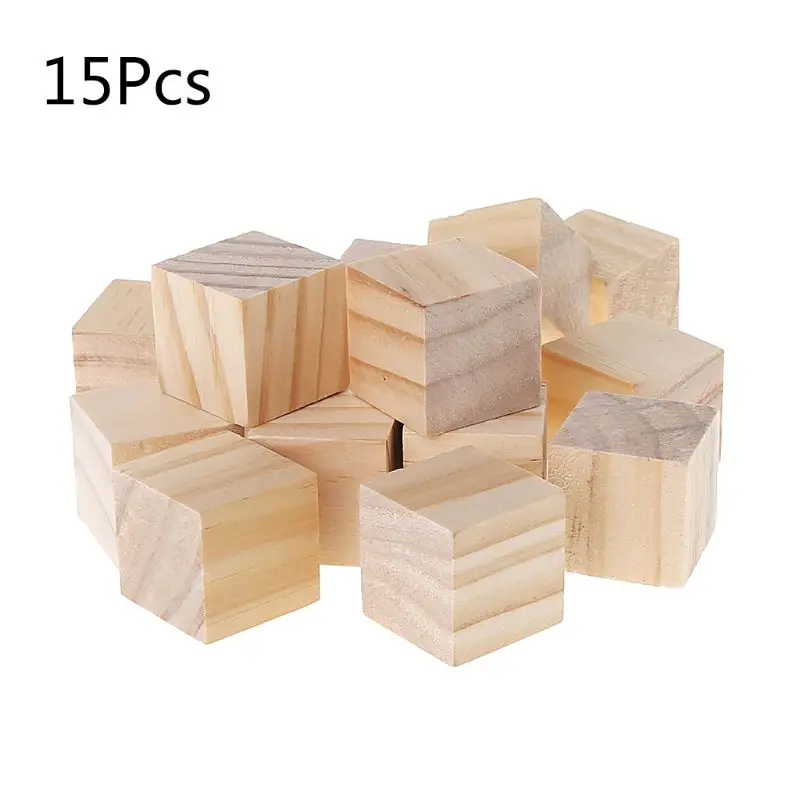 

Wooden Square Blocks Unfinished Wood Solid Wood Cube Mini Cubes DIY Woodwork Craft Embellishment for Wedding Christmas Party