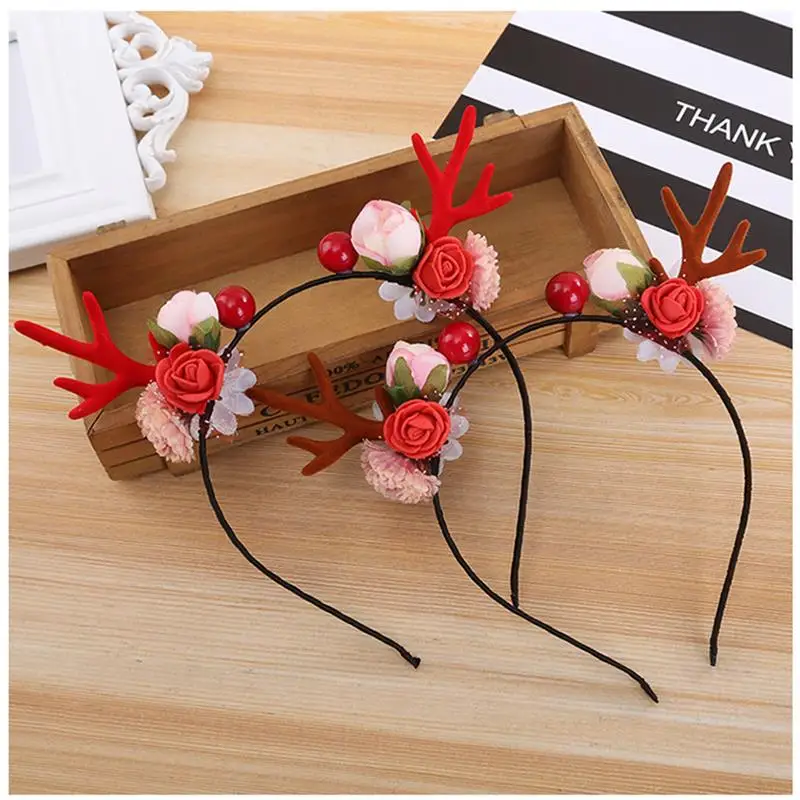 2 шт. Рождественская мультяшная повязка на голову милый цветок фрукты красная