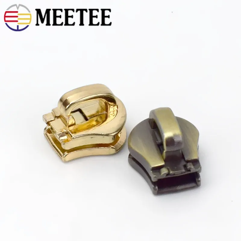 10 шт. Meetee # экологически чистые цинковые слайдеры на молнии без блокировки для