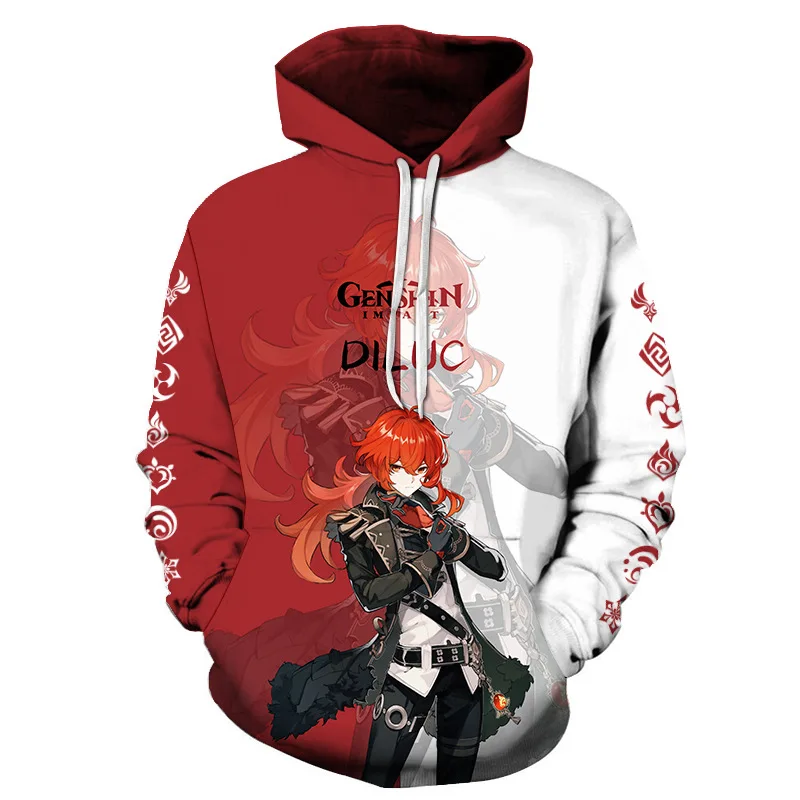 

2021 New Hoodie 3D Anime Character Pattern Game Character Fashion Men's Street Clothing A Pullover that Demonstrates Personality