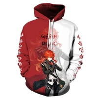 2021 new hoodie 3d anime character pattern game character fashion mens street clothing a pullover that demonstrates personality