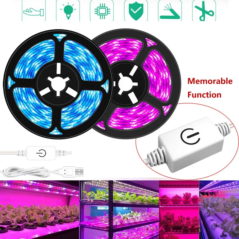 

LEADLY Full Spectrum LED Grow Lamp Strip Touch USB LED Plant Grow Strip 2835SMD Adjustable Grow Lights For Plant Flower Seedling