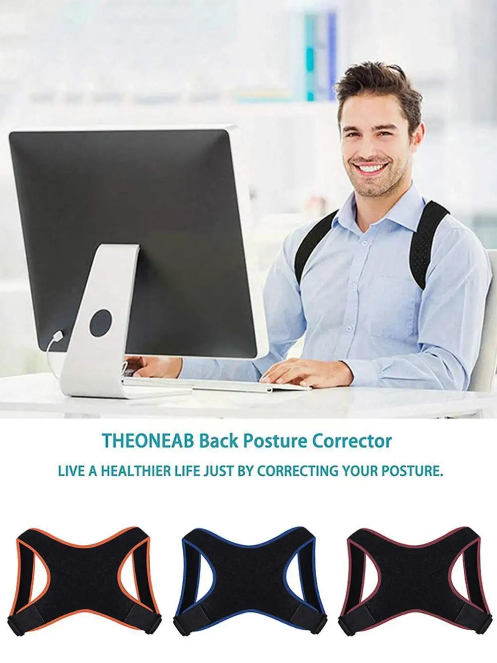 

Back Posture Corrector Support Belt Shoulder Back Lumbar Spine Correction To Corset Checked Posture Relieve Pain Directly C3J1