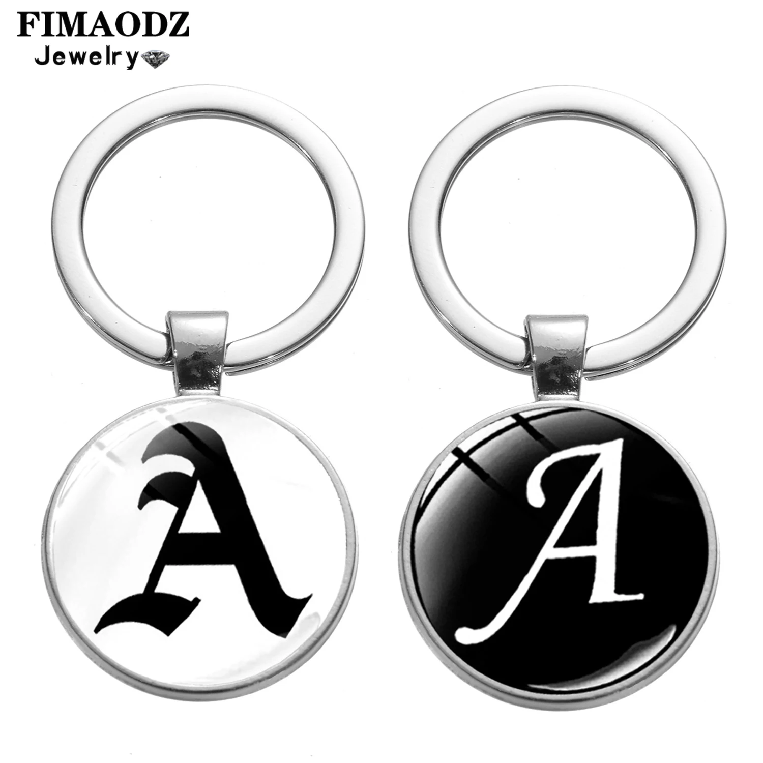 FIMAODZ искусственная буква брелок алфавит посеребренное стекло кабошон кулон M K
