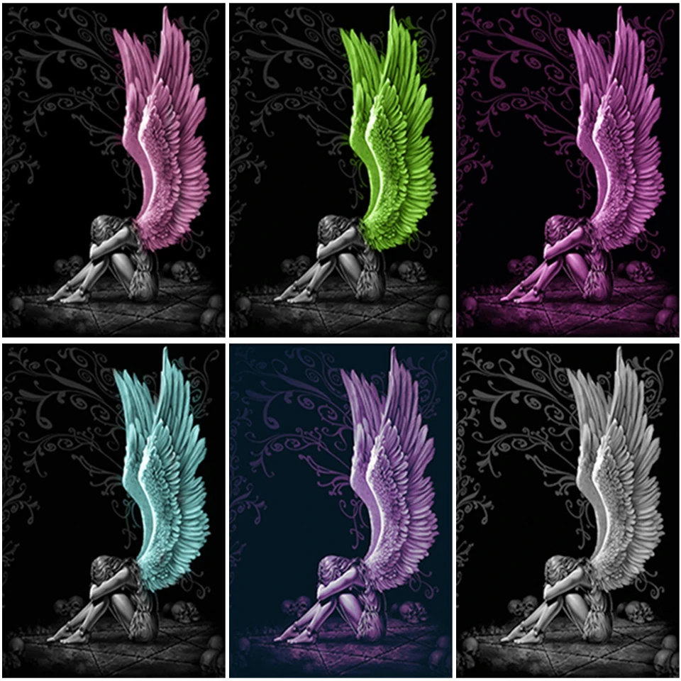 

DIY 5D Diamond Painting Mosaic Angel Cartoon Full Round Square Drill Needlework Diamond Embroidery Sale Portrait Home Decoration