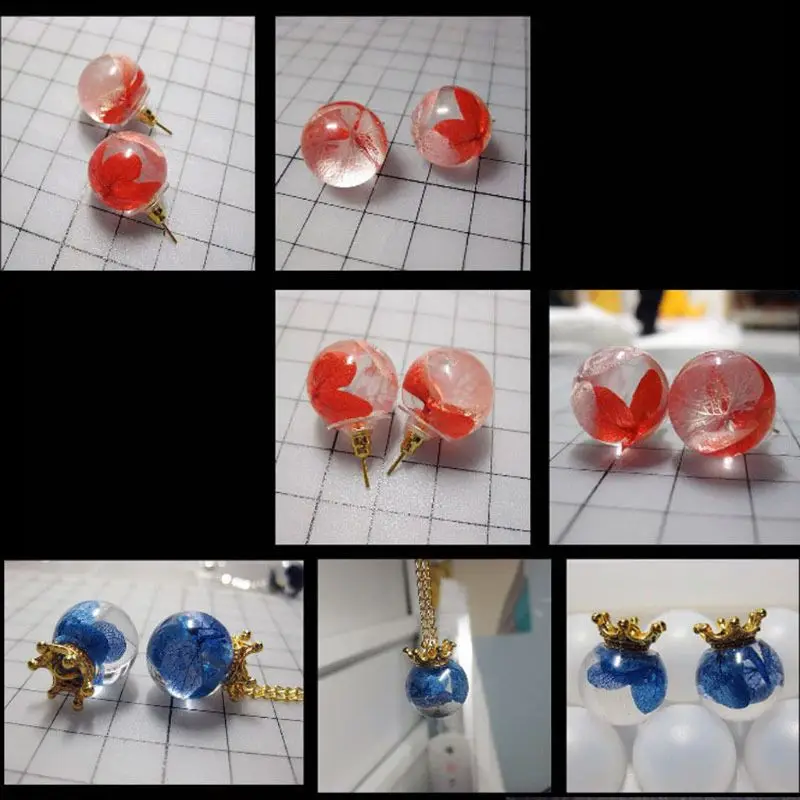 

12Pcs All Sizes Round Square Roundle Beads Resin Molds Gemstone Jewelry Making