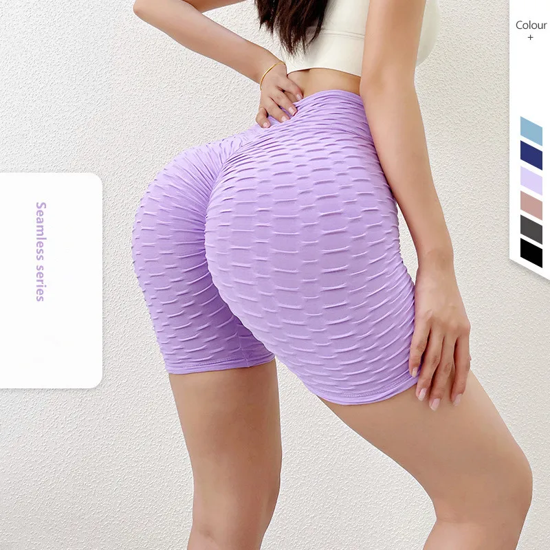 

Бесшовные жаккардовые спортивные шорты для йоги Женская одежда для спортзала эластичные леггинсы для фитнеса с высокой талией