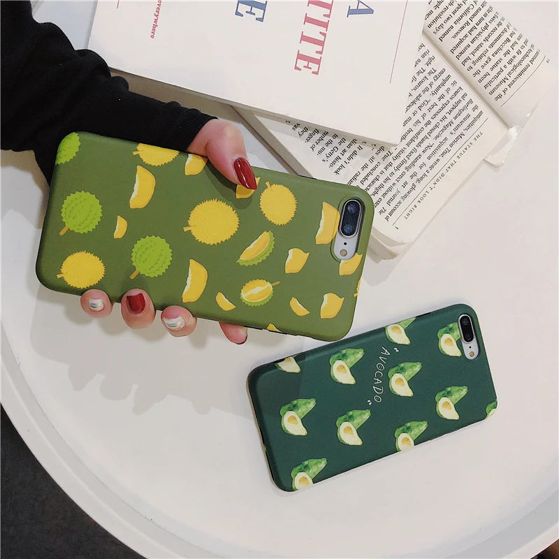 Летний чехол для iphone XR с изображением фруктов durian avocado милый телефона XS Max 6 6S 7 8 Plus