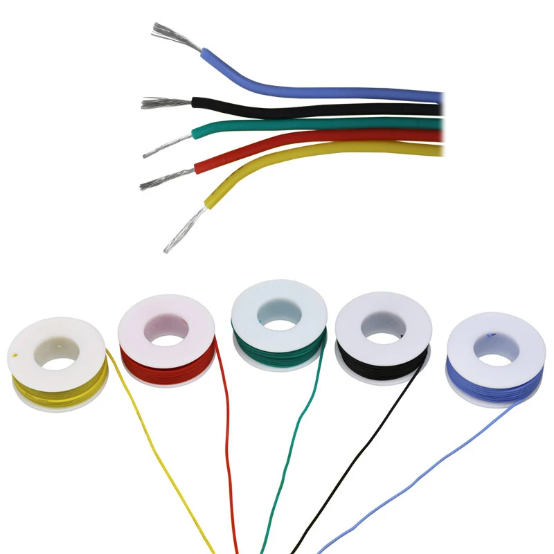 DIY 30/28/26/24/22/20/18awg high quality flexible silicone wire cable 5 colors mix tinned Electrical Wire pure Copper Line | Обустройство