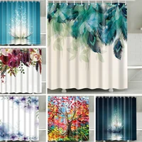 shower curtain floral plant 3d printing polyester fabric shower curtains waterproof bathroom partition curtain cortinas de ba%c3%b1o