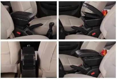 A Подлокотник автомобиля вращающийся для Nissan NV200 Chevrolet City Express Evalia 2010- центральный консольный ящик для хранения 2011 - Название цвета: A