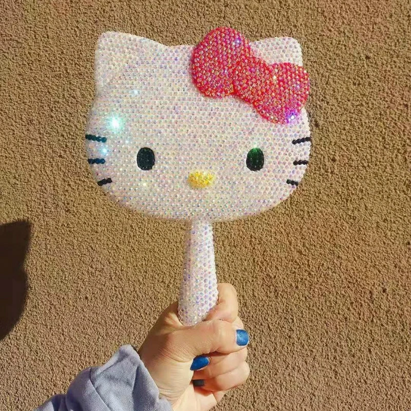Алмазное зеркало Helloo Kitty ручное украшение для автомобиля кавайное макияжа