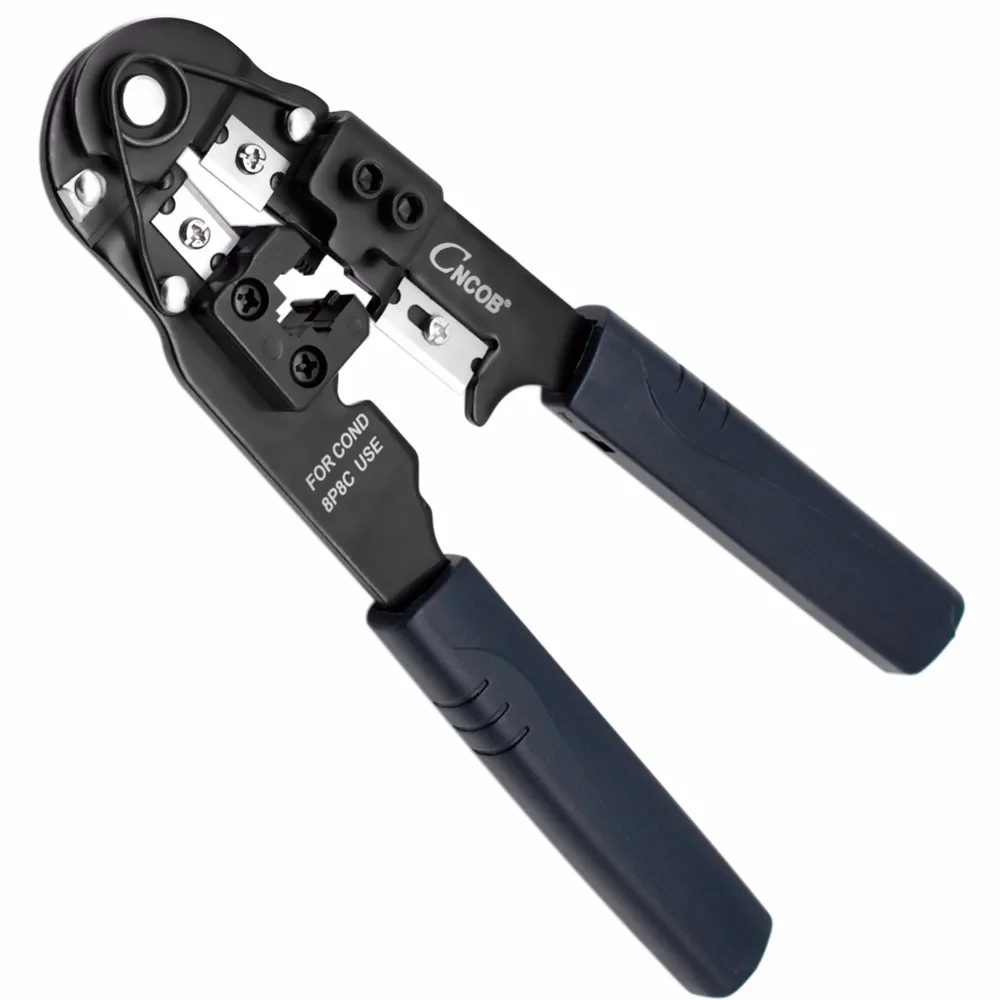 

Multi-function RJ45 Connector Crimper Tool for Circular Network Cable Flat Cables Stripping, Trimming ,Crimping
