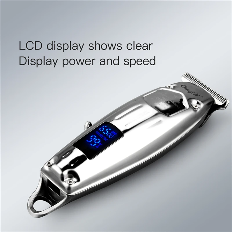 

Ckeyin All-Metal Electric Hair Trimmer With LCD Display T-blade Hair Clipper For Men Beard Cutting Machine Cordless Corded