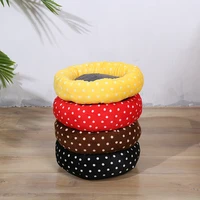 pet dog house round bed warm long plush dot cat sofa home decoration accessories for small medium large dog 5 sizes new