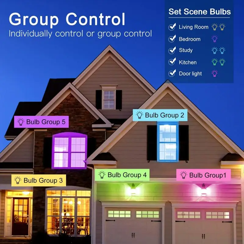 

Zigbee Smart Light Lamp Wifi Bulb 7w Color Changing RGB LED Bulb APP Voice Remote Control Compatible With Alexa Google Home