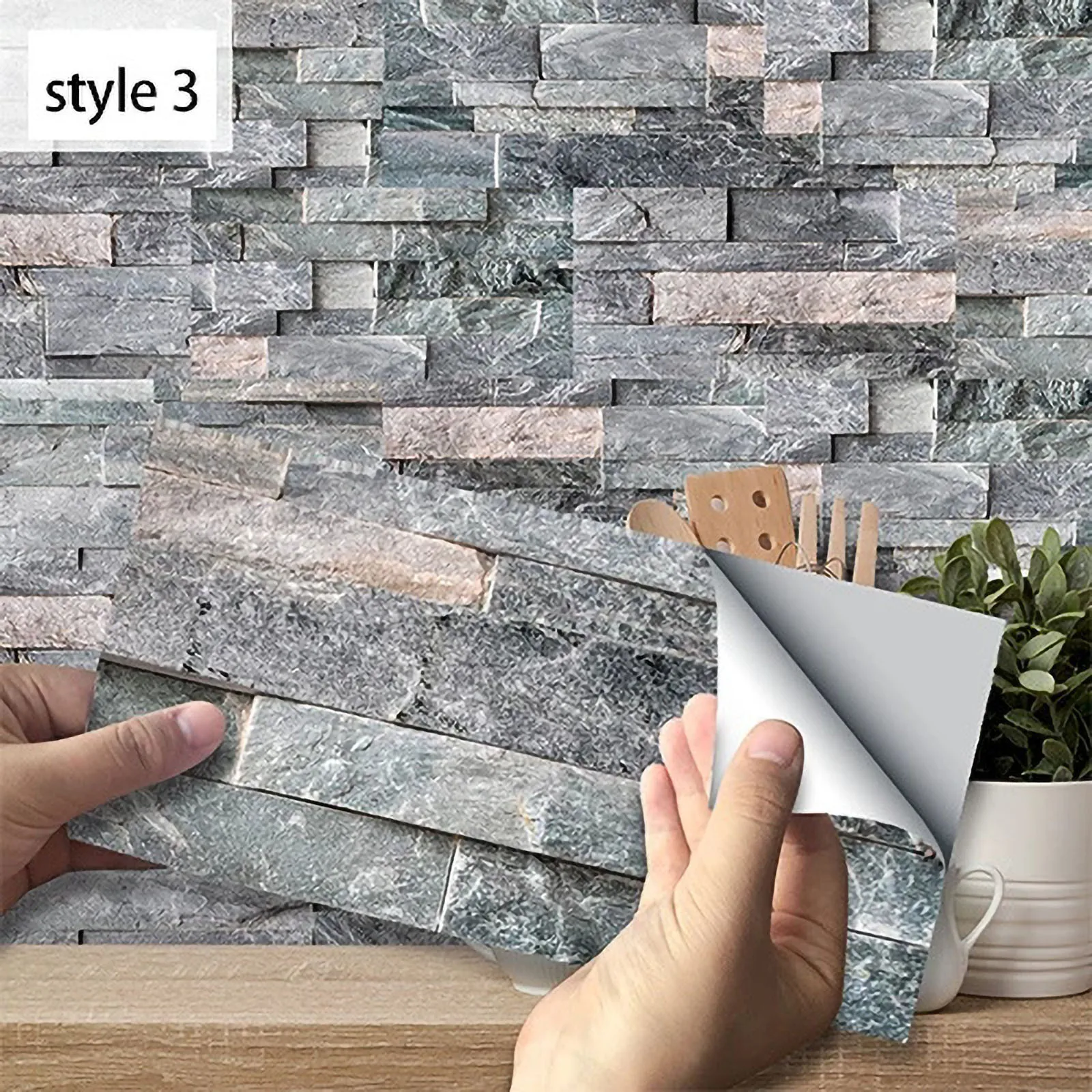 

9pcs Mosaic Self Adhesive Tile Backsplash Wall Sticker glass Bathroom Kitchen Home Decor DIY 3D Crystal Stickers