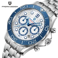 pagani design brand new men watch quartz chronograph mens watches bracelet sapphire stainless steel waterproof 100m wristwatch
