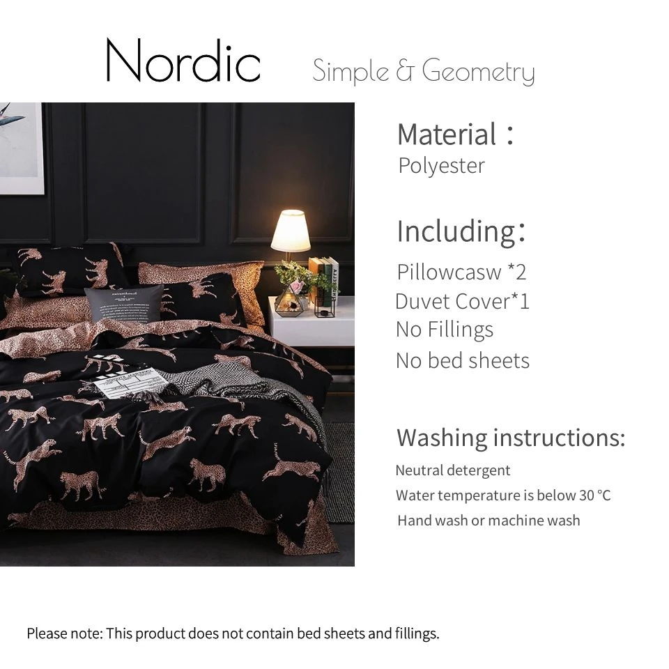 Комплект постельного белья с леопардовым принтом роскошный комплект из трех