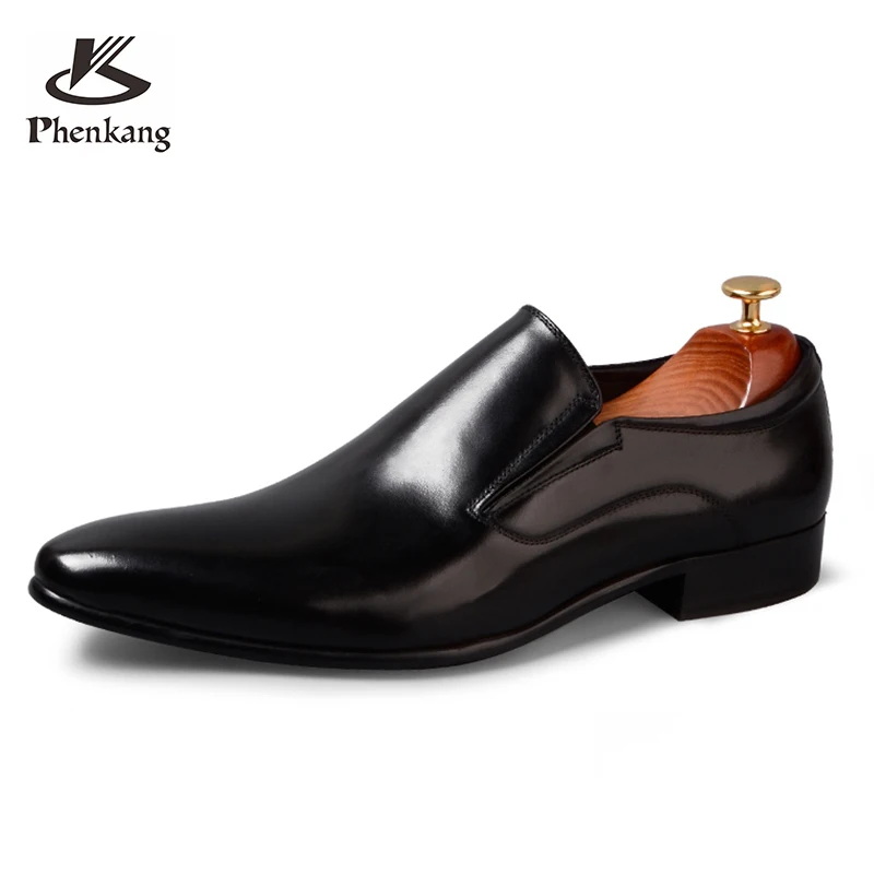 Phenkang/Мужские модельные туфли из натуральной кожи Деловые вечерние свадебные
