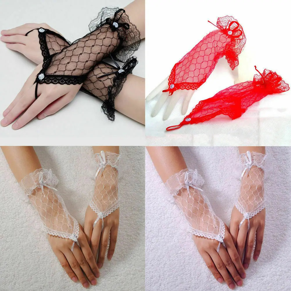 

Sexy Lace Fingerless Gloves Wedding Ball Prom Bride Bridal Bondage