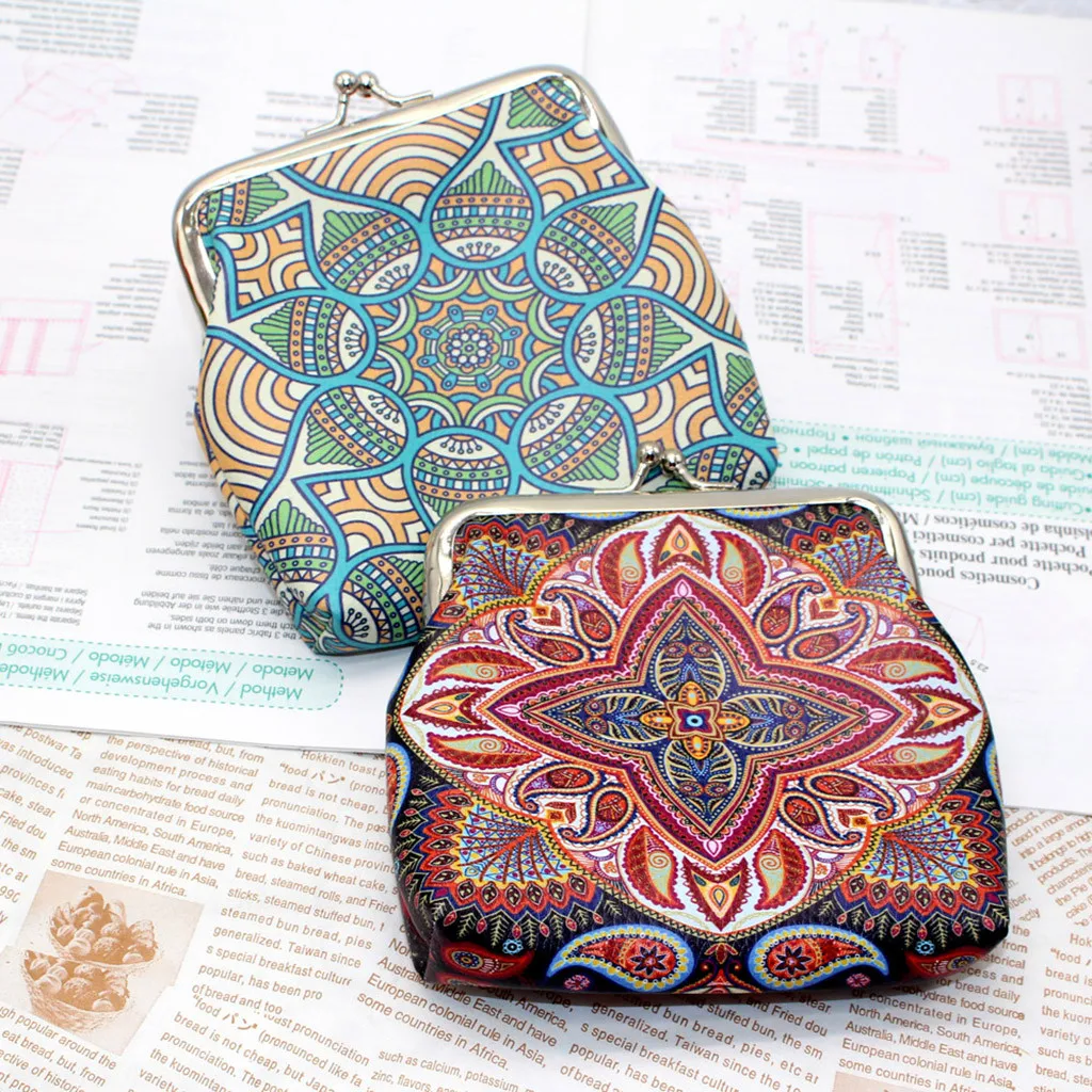 Женский кошелек для монет визитница Сумка с геометрическим принтом кожа простой