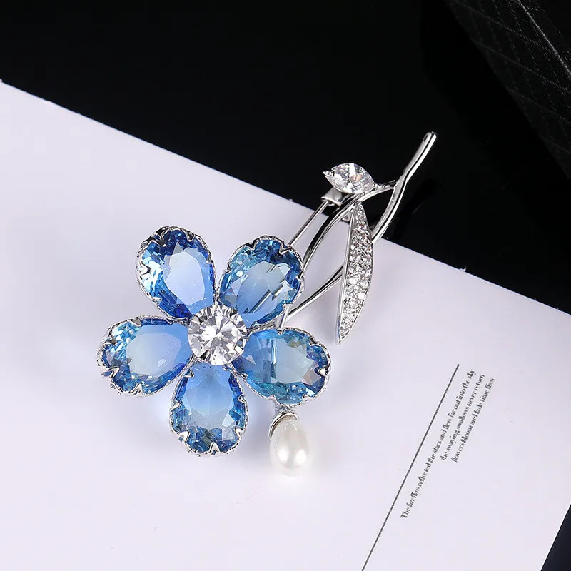 Элегантные Красочные турмалиновые Броши для женщин Романтический цветок