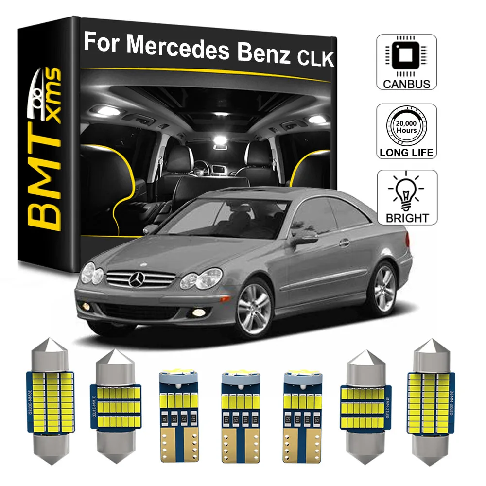 

BMTxms Canbus Color Lamp For Mercedes Benz CLK W209 C209 W208 C208 A209 AMG 1998-2010 Car LED Interior Dome Map Trunk Light Kit