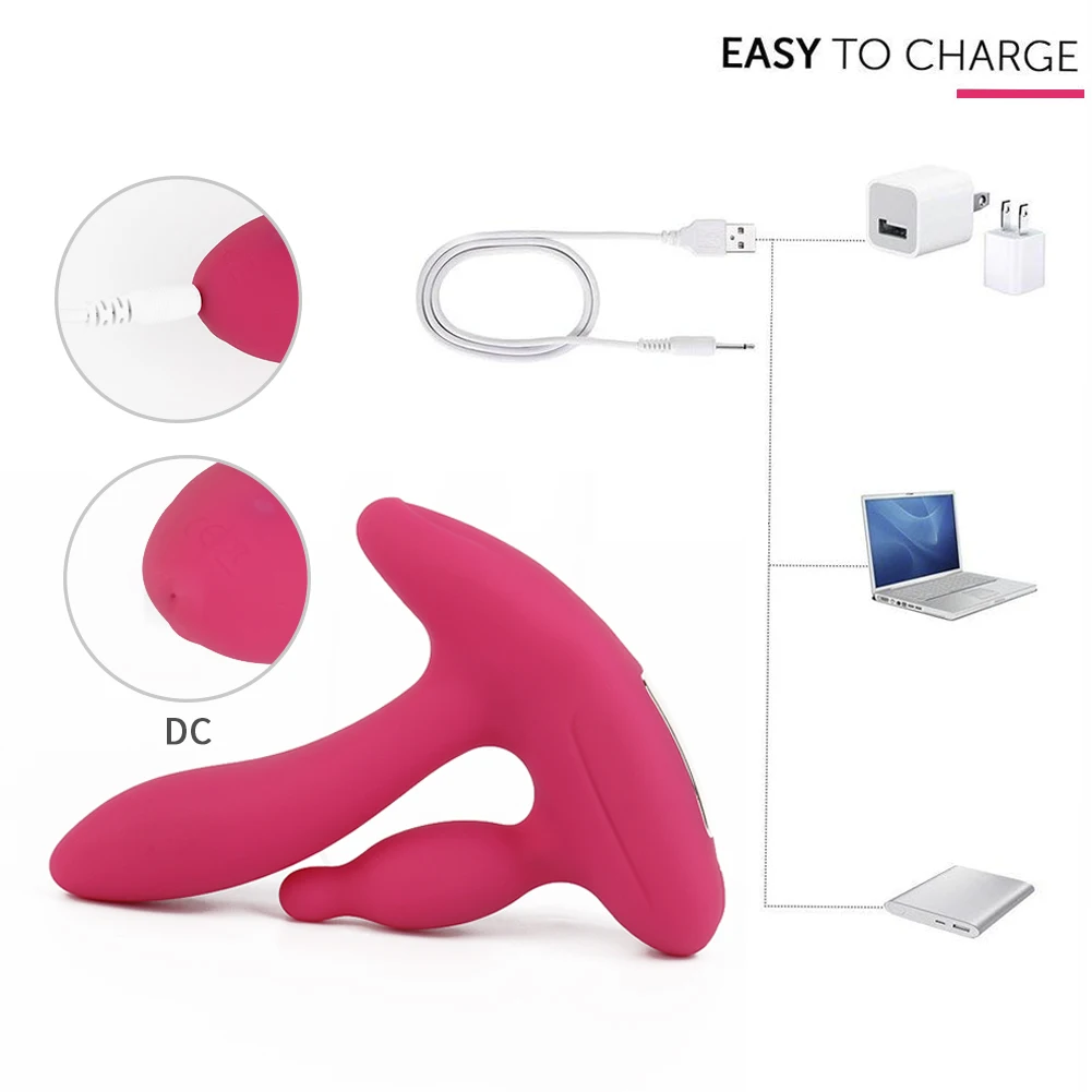 Вибратор для точки G двойного назначения 2 интенсивных мотора мягкий силиконовый