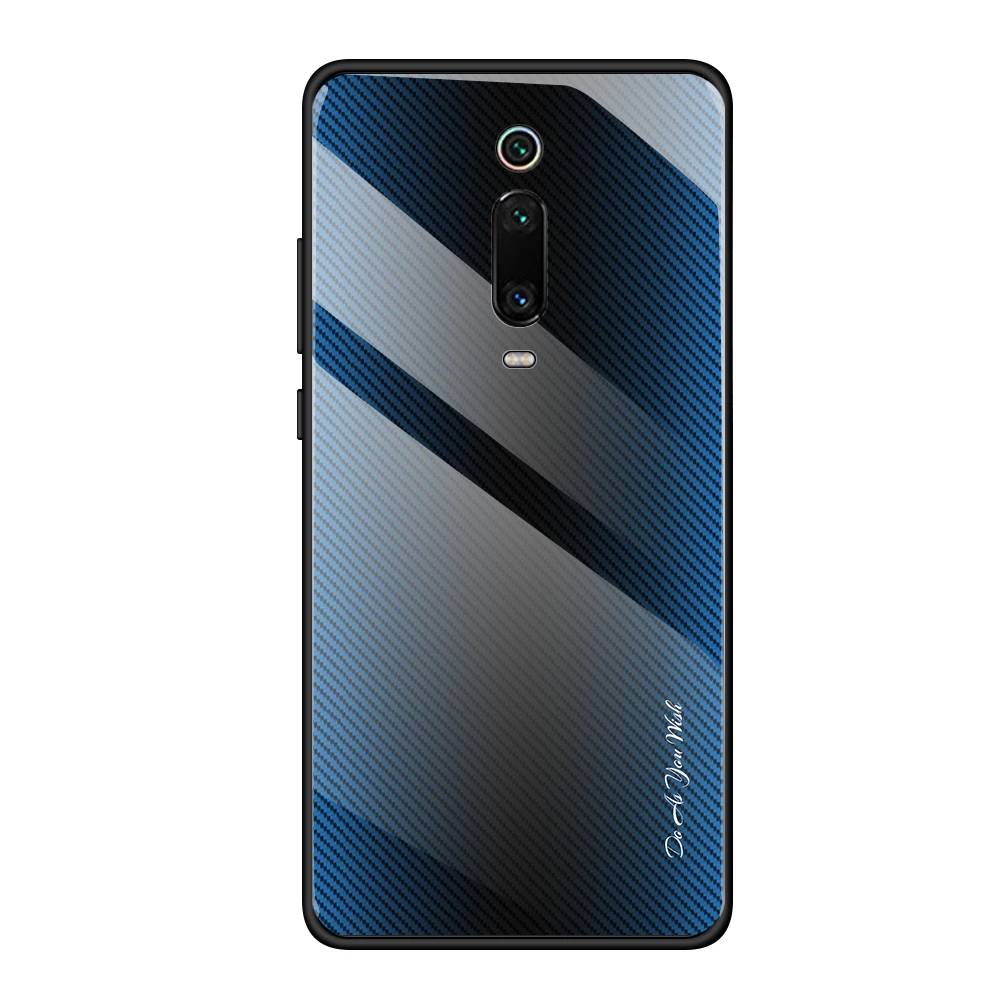 02 Полосатый чехол для телефона для Xiaomi mi 9 T mi 9 T mi 9 T Pro Чехол красный mi K20 K 20 Pro градиентный стеклянный чехол Чехол Бизнес Мода Funda - Цвет: 02