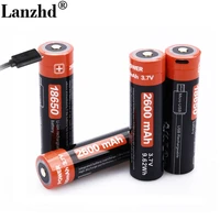 1 8pcs 18650 battery li ion 3 7v usb rechargeable batteries 18650 2600mah actual capacity micro usb dc charging intelligent cell