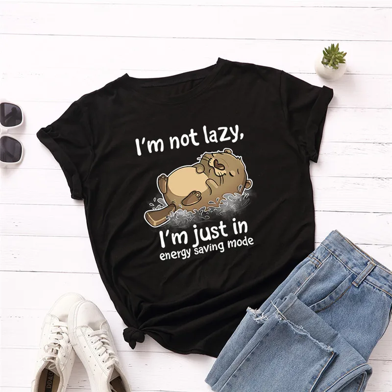 Размера плюс S 5XL новый с милым рисунком кота футболка буквенным принтом для