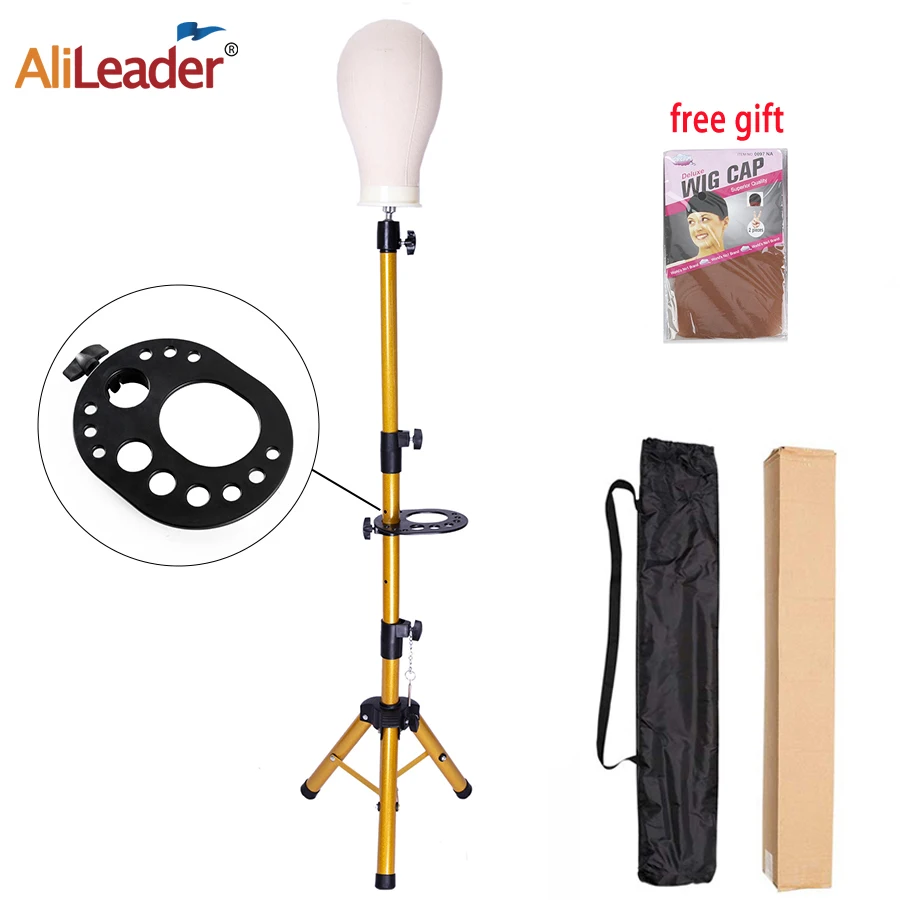 

Alileader Wholesale Wig Stand Tripod With Tray Non-Slip Wig Head Holder Canvas Mannequin Head Stand Tripod For Wig Display Tools