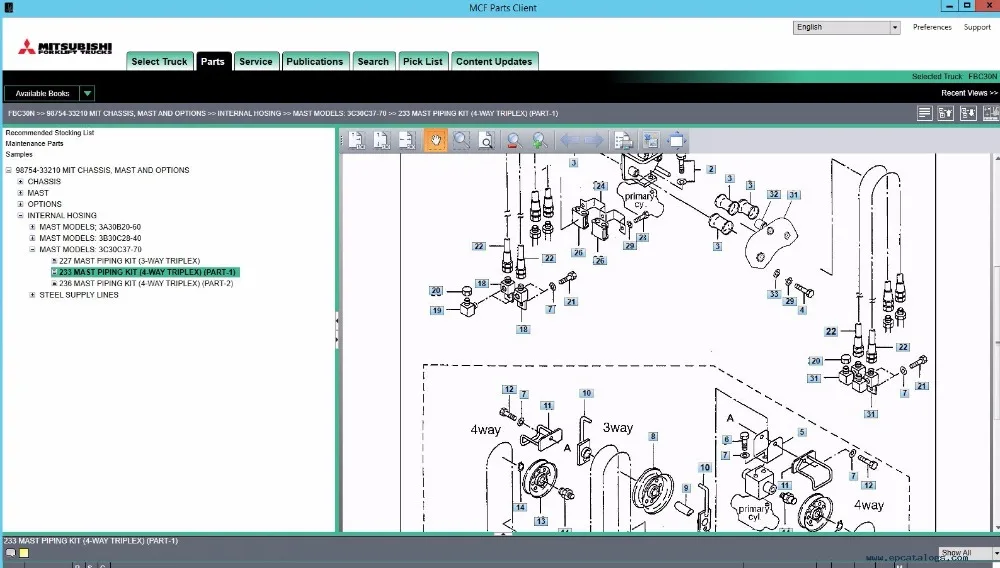Инструкции по ремонту для Mitsubishi ForkLift EPC 2021 (MCFE EURO)|ПО| |