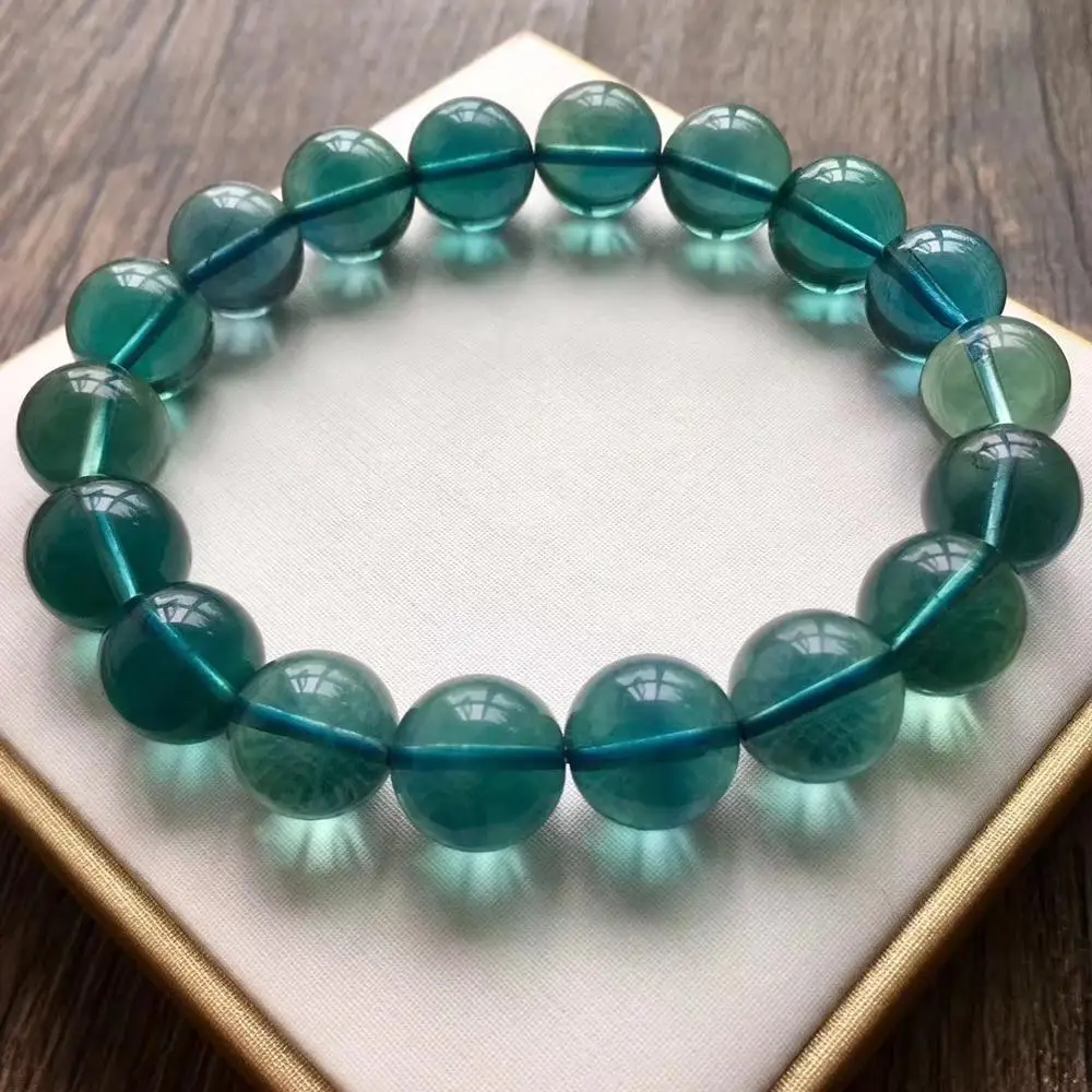 12 мм натуральный синий зеленый флюоритовый кварц драгоценный камень прозрачный