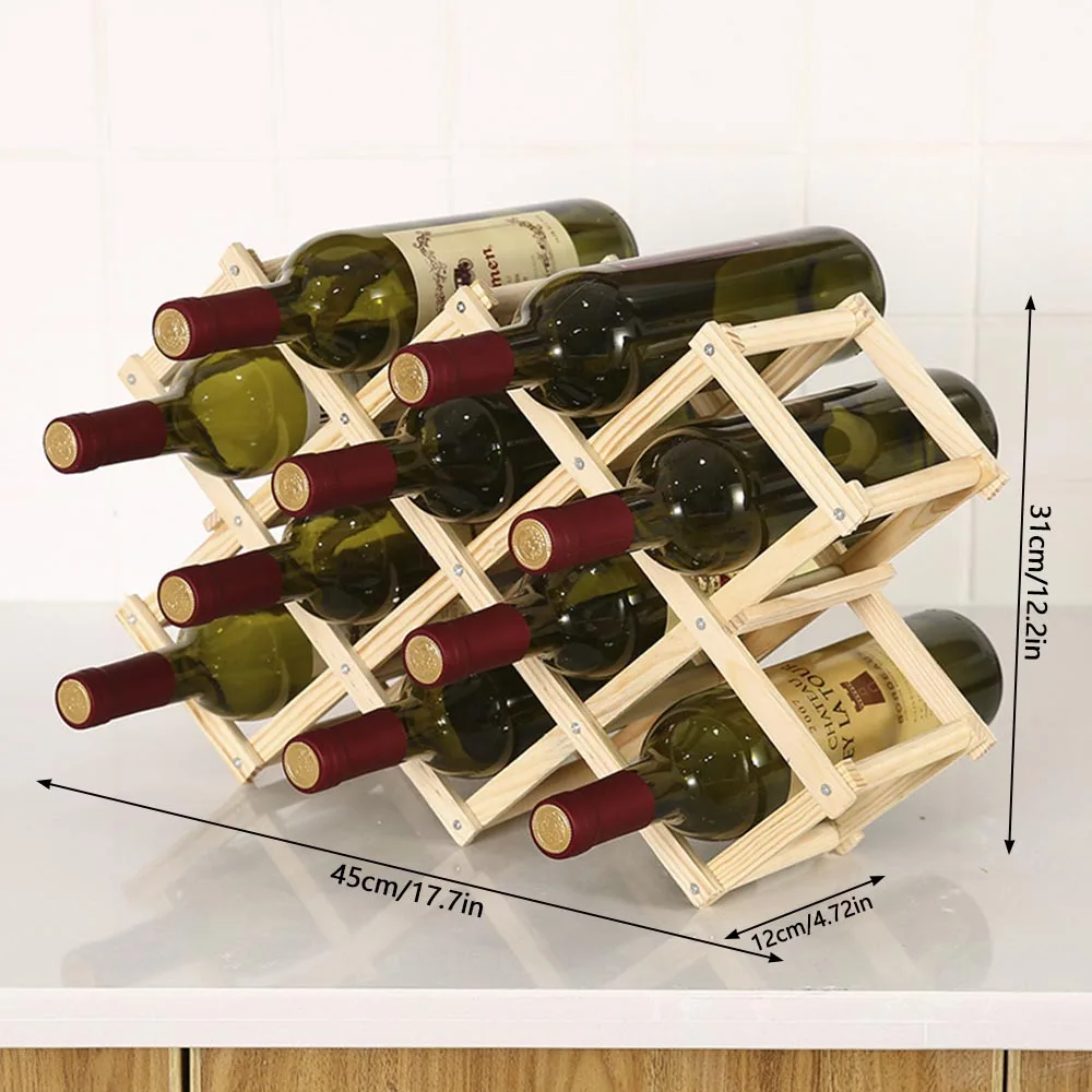 

Collapsible Wooden Wine racks bottle cabinet stand Holders wood shelf organizer storage for retro display cabinet