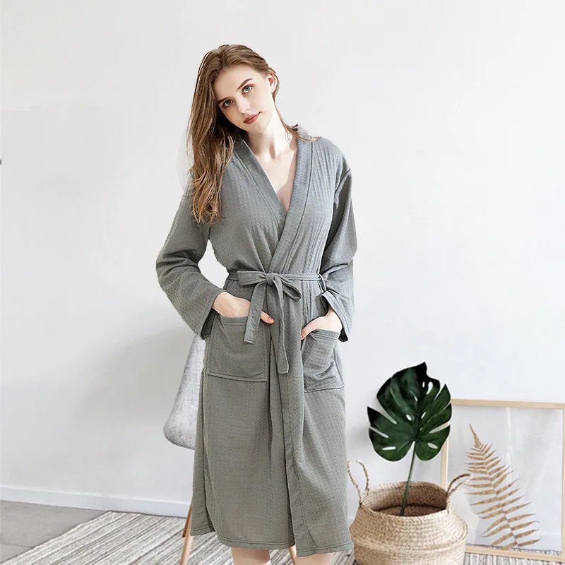 women gray Сексуальный зимний длинный халат для влюбленных, нижнее белье, ночная рубашка, топ для сна, женский и мужской халат, ночная рубашка, утолщенные халаты для ванной, одежда для сна - Цвет: women gray