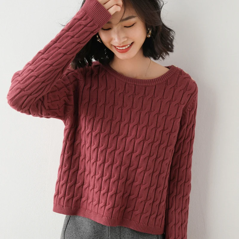 

2021 woman winter 100% Cashmere sweaters and autumn knitted Pullovers High Quality Warm Female thickening O-neck