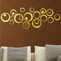 24pcs creative wall stickers mirror stickers decal round shape for bedroom background modern fashion home decoration