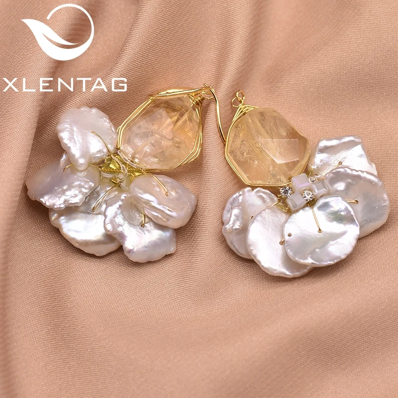 XlentAg оригинальные серьги в стиле бохо с натуральным пресноводным барочным