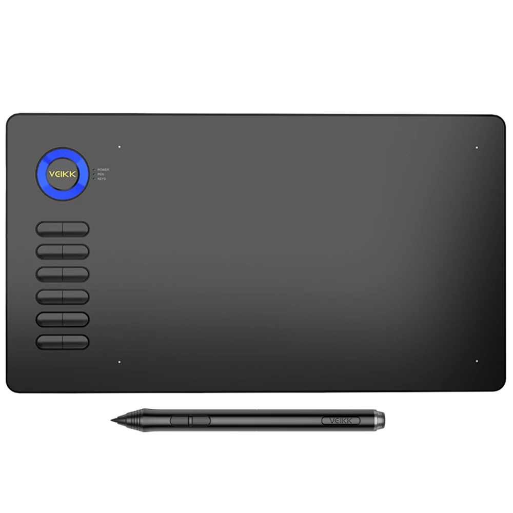 Графический планшет VEIKK A15 10x6 дюймов с безбатарейным стилусом и 12 клавишами