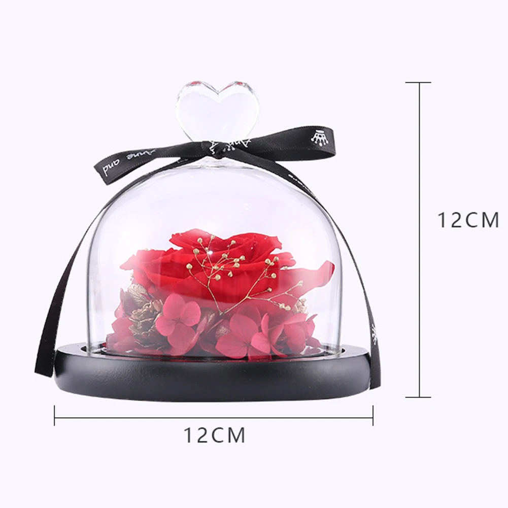 Сохраненный цветок розы стеклянный купол крышка орнамент вечерние Свадебные