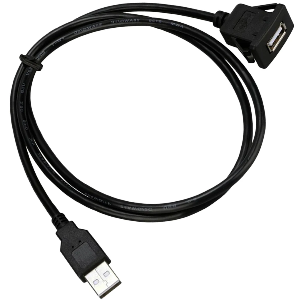 

Waterproof Car Boat Dash Flush Mount USB 2.0 Aux Socket Extension Cable 1m