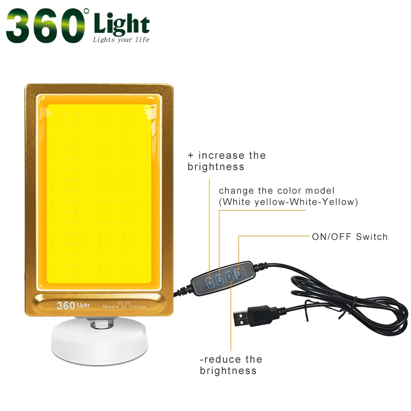 Портативный фонарь TM 12 COB DC 5 В светодиодный перезаряжаемый USB для кемпинга