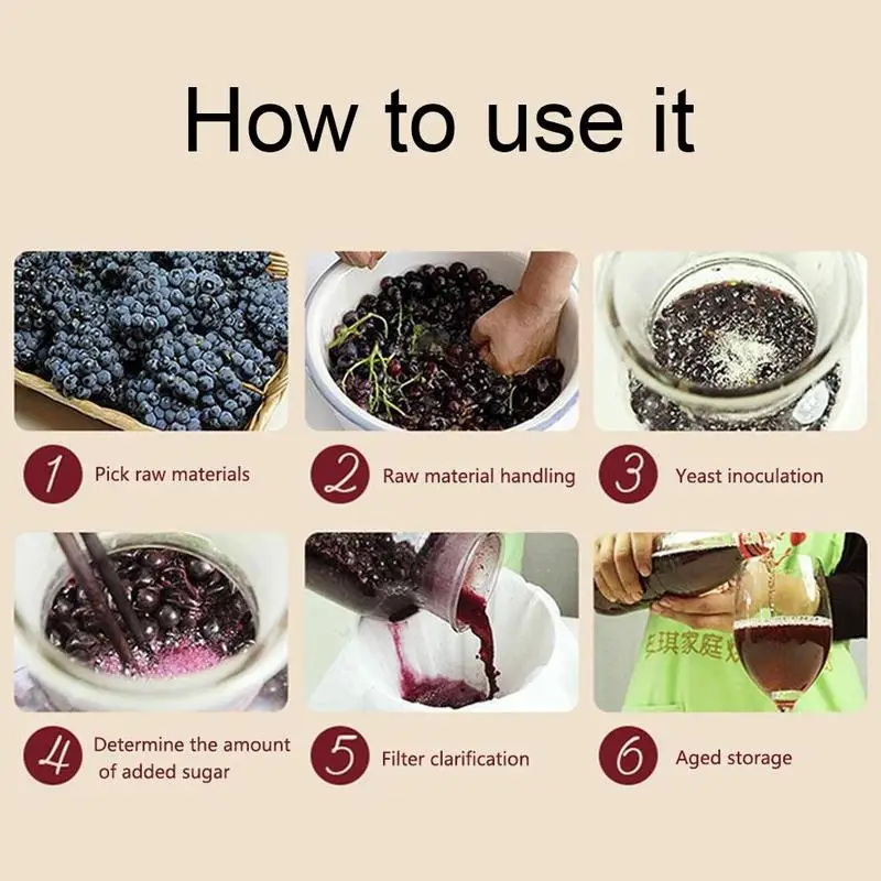 Дрожжи для вина 10 г домашнее пивоварение сахаромис церевисе дрожжи фруктов и