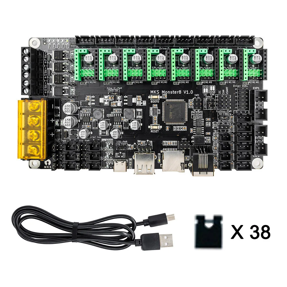 

Материнская плата MKS Monster8 168 МГц 9 моторных интерфейсов, панель управления для 8-осевого 3D-принтера Voron Marlin