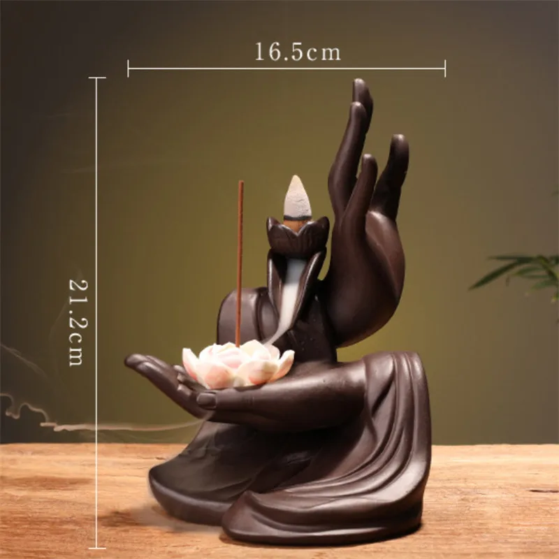 Керамическая горелка для благовоний Будды в ретро стиле Zen Bergamot Lotus держатель